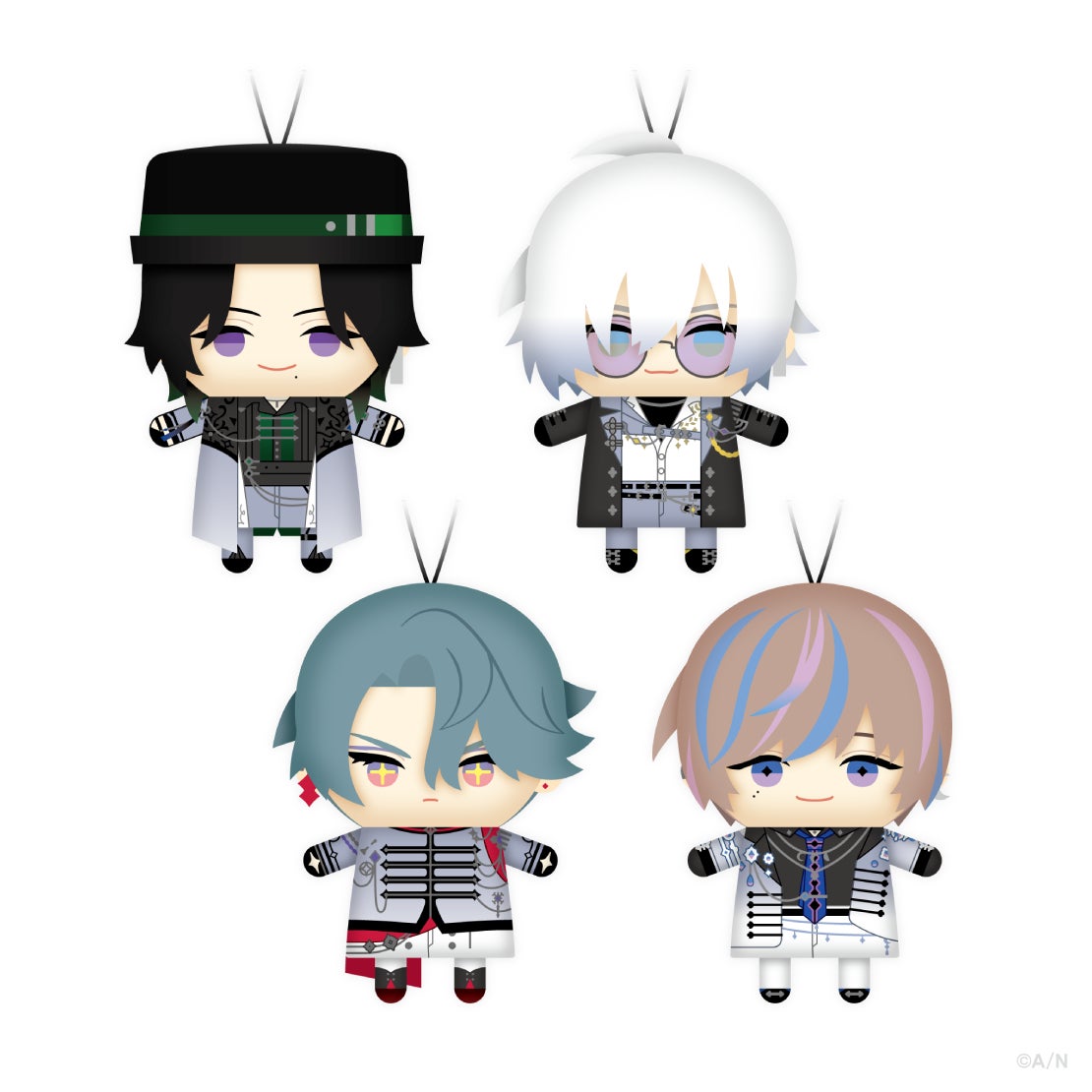 4人のアニメ風マスコットキャラクターが並んだ画像