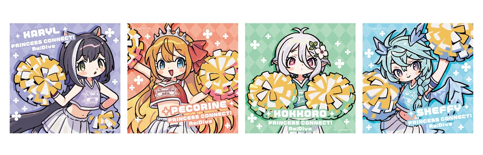 『プリコネR』コラボハンドタオル全4種のデザイン