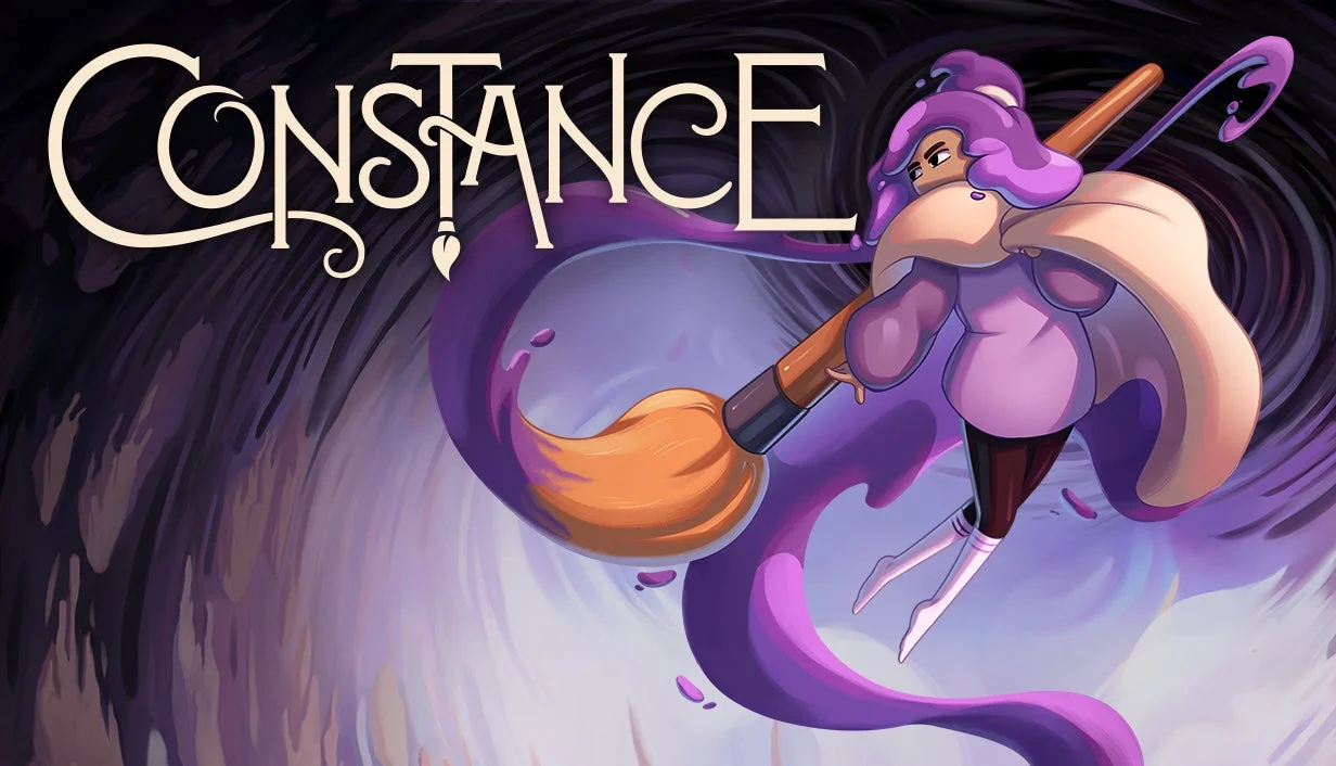 インディーゲーム『Constance』のタイトルロゴとキービジュアル