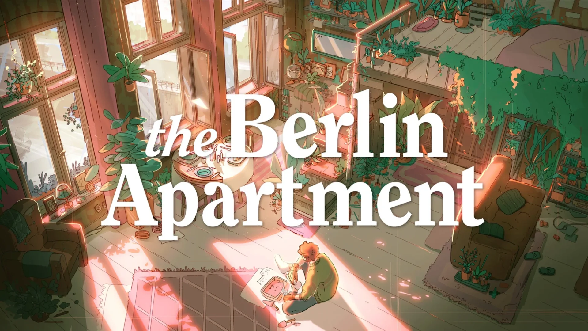 インディーゲーム『The Berlin Apartment』のタイトルロゴとキービジュアル