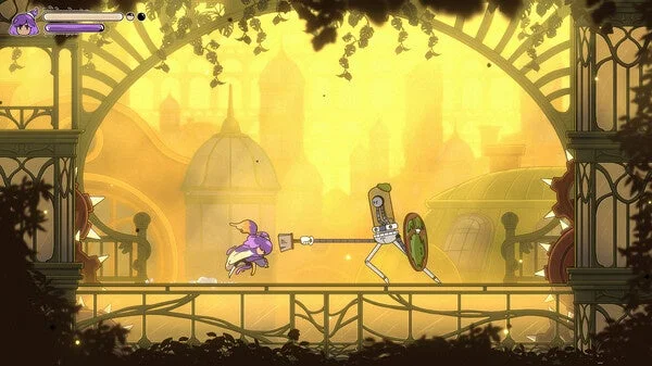 『Constance』の絵筆を使った戦闘ゲームプレイ画面