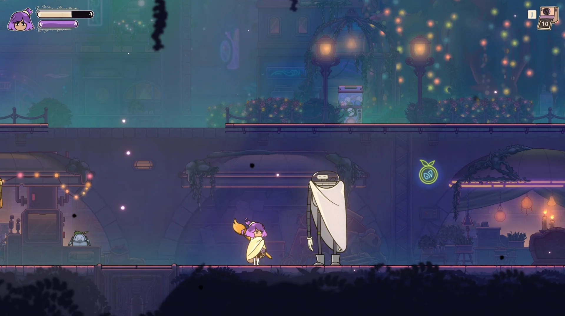 『Constance』の幻想的なステージを探索するゲームプレイ画面
