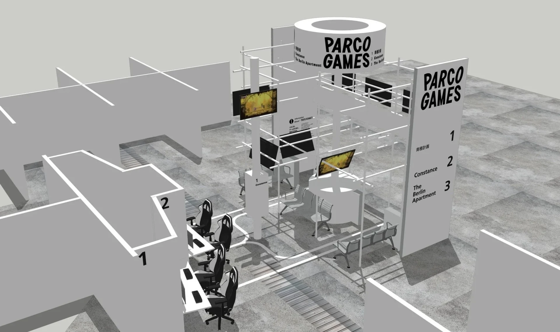 PARCO GAMESブースの斜めからの全体像