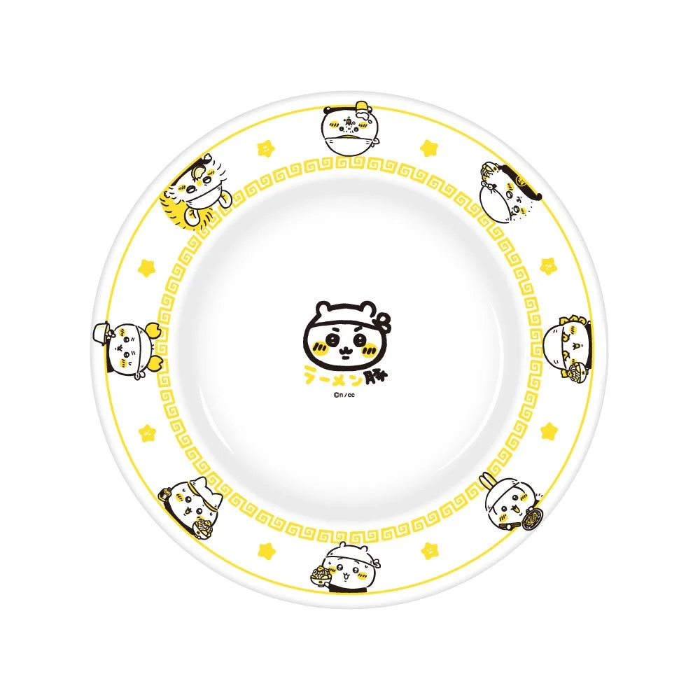 ちいかわラーメン豚のオリジナルグッズ「メラミン皿」の全体デザイン