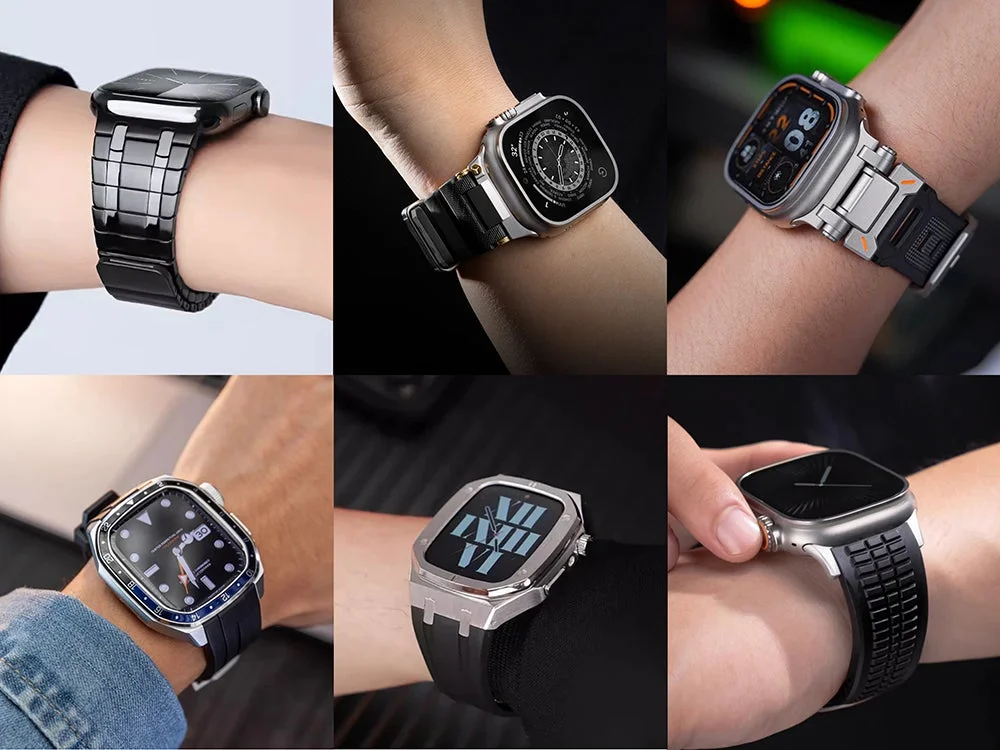多彩なデザインのApple Watchバンドやケースを装着した様子