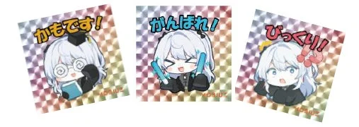 VTuber猫麦とろろさんの限定ホログラムステッカー3種