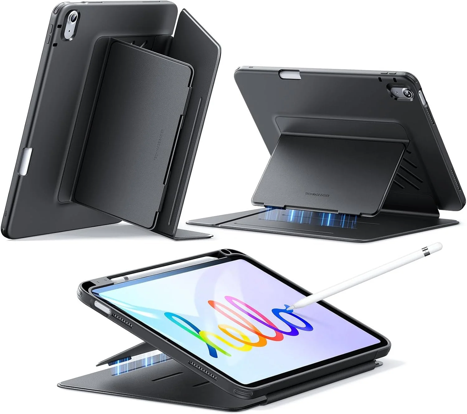 ESR Flipマグネットケース(ブラック)、多様な使用モードとApple Pencil収納