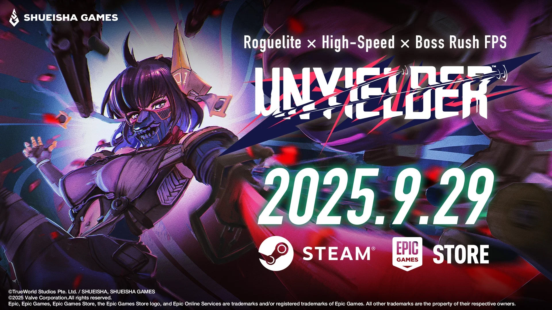 ボスラッシュFPS『UNYIELDER』9月29日発売決定！　Steam・Epic Games Storeで展開
