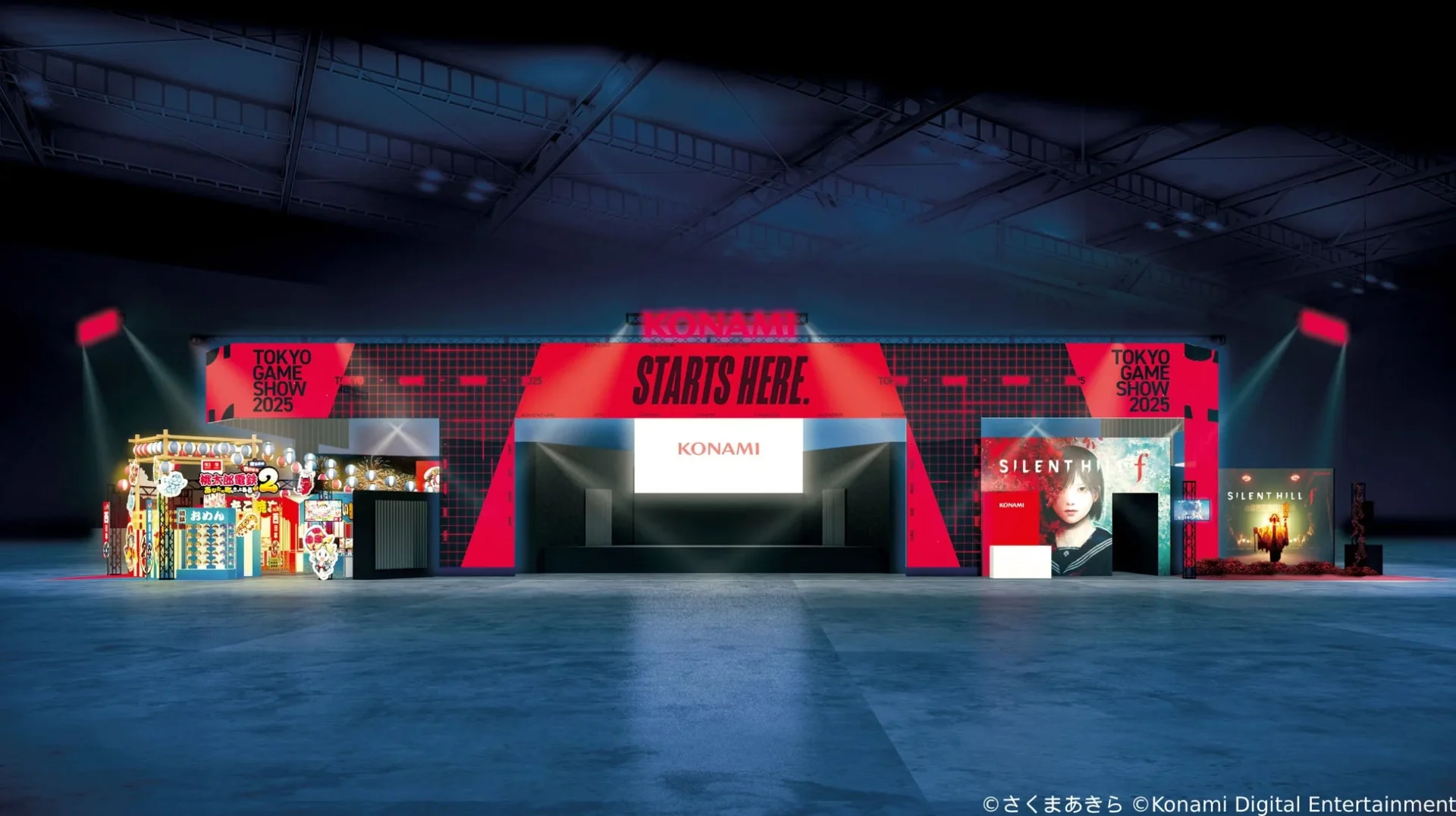 コナミ「東京ゲームショウ2025」ブース全体の俯瞰イメージ