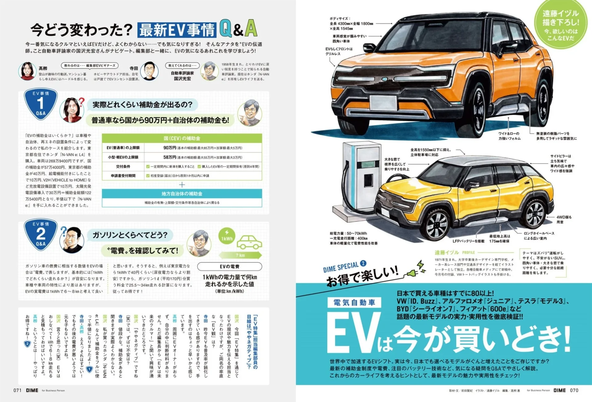 DIMEのEV特集ページ。最新EV情報と補助金