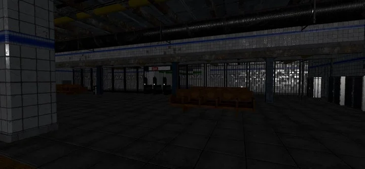 新マップ「Ghost Station」の地下鉄駅ホームのゲーム画面