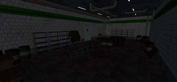 新マップ「Ghost Station」の通路のような薄暗いゲーム画面