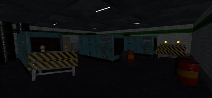 新マップ「Ghost Station」の機械室のようなエリアのゲーム画面