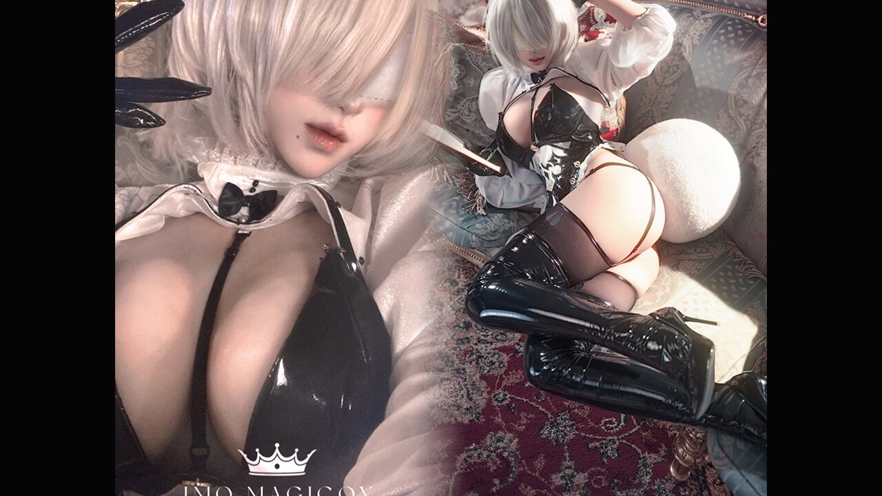 セクシー美女カード 2bバニーガール 背中 横 美もも くいこみ ラスト バニーガール セクシー コスプレ 穴あき 胸空き ウサギ