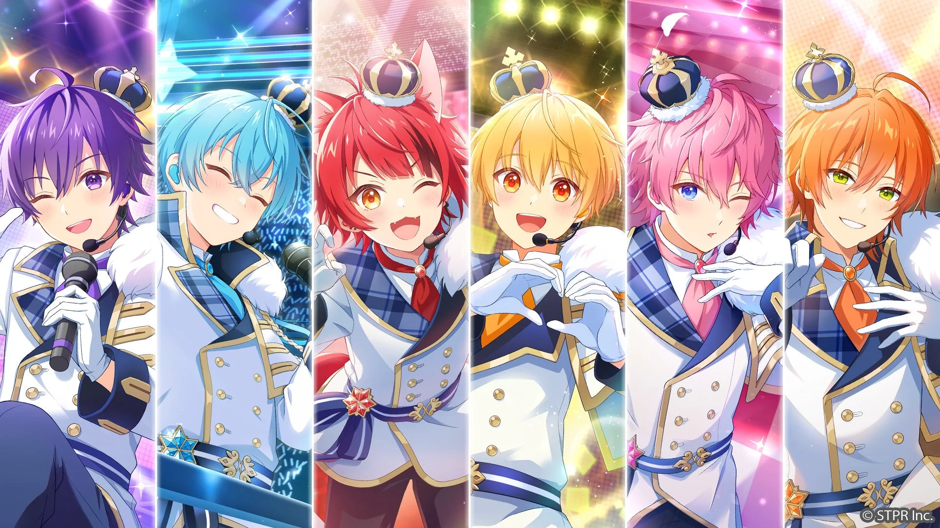 すとぷりメンバー6人の笑顔の集合イラスト