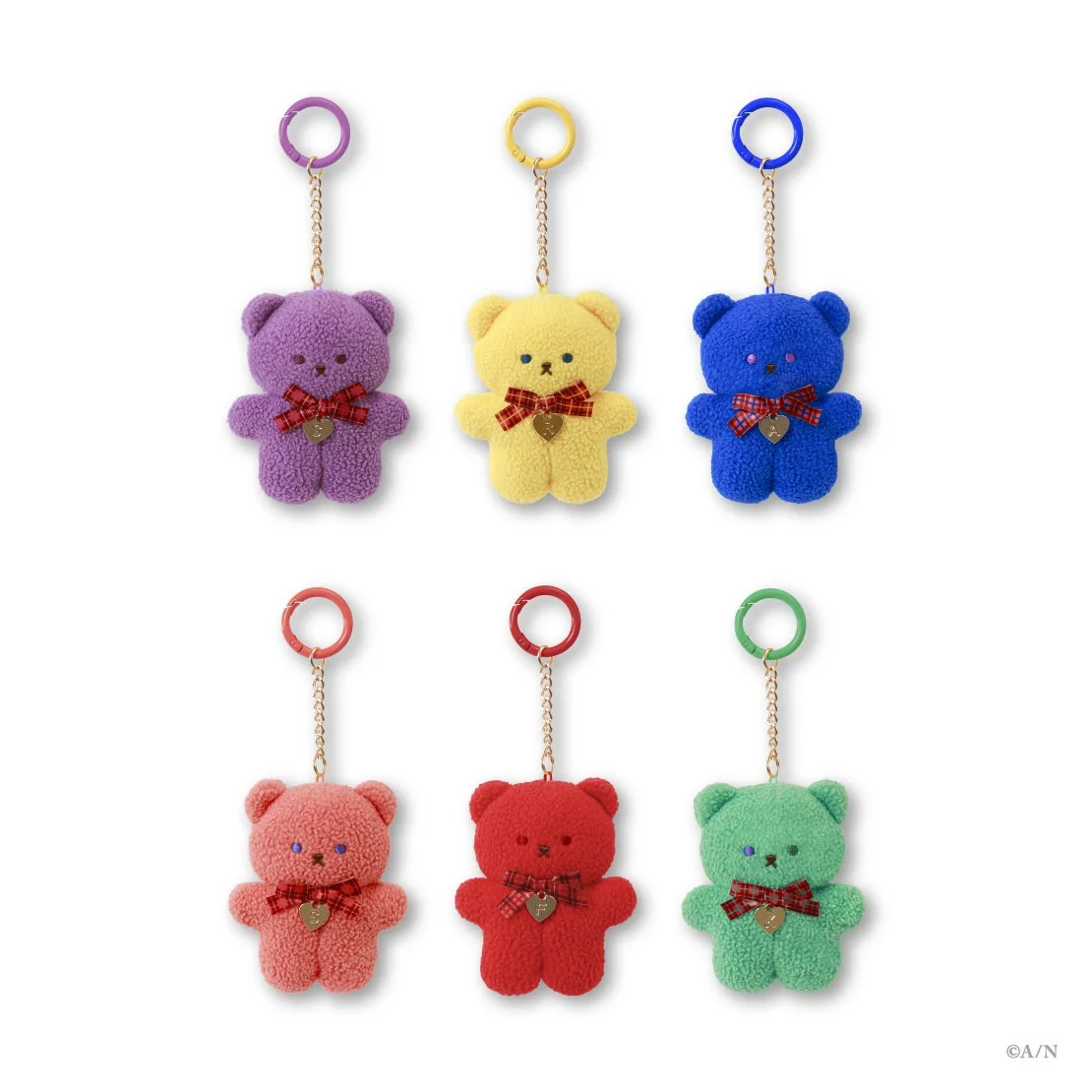 「Beary School Time」マスコットチャーム全6種。