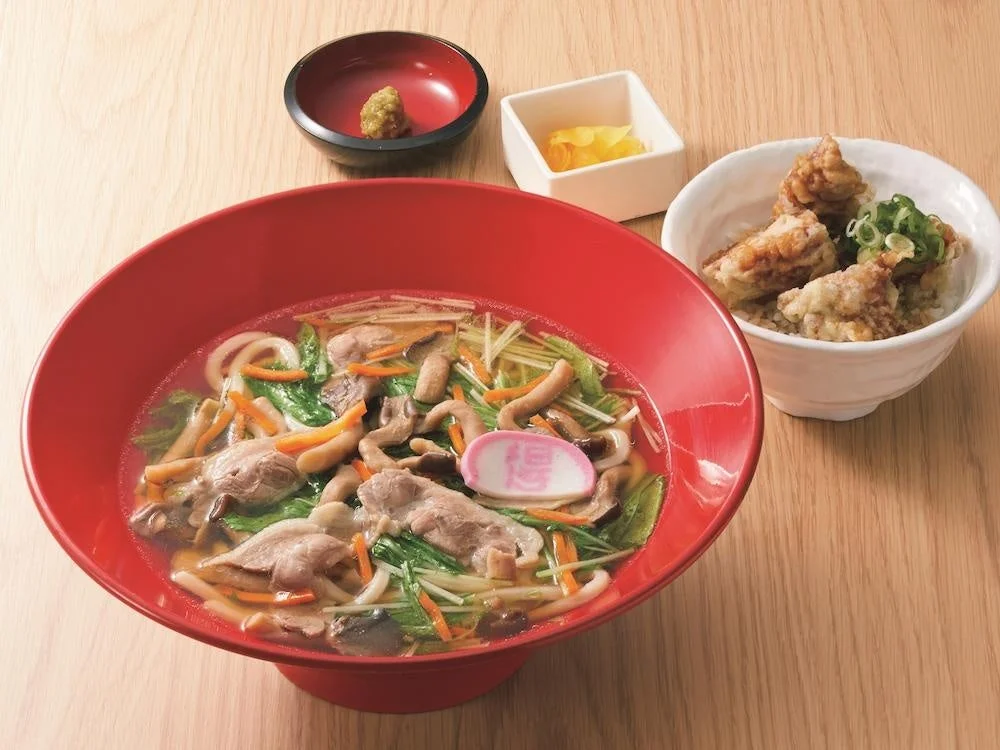 得得の秋のごちそうメニュー「京鴨ときのこのハリハリうどんセット」
