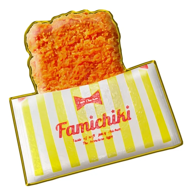 ファミチキの形をしたピンバッジ