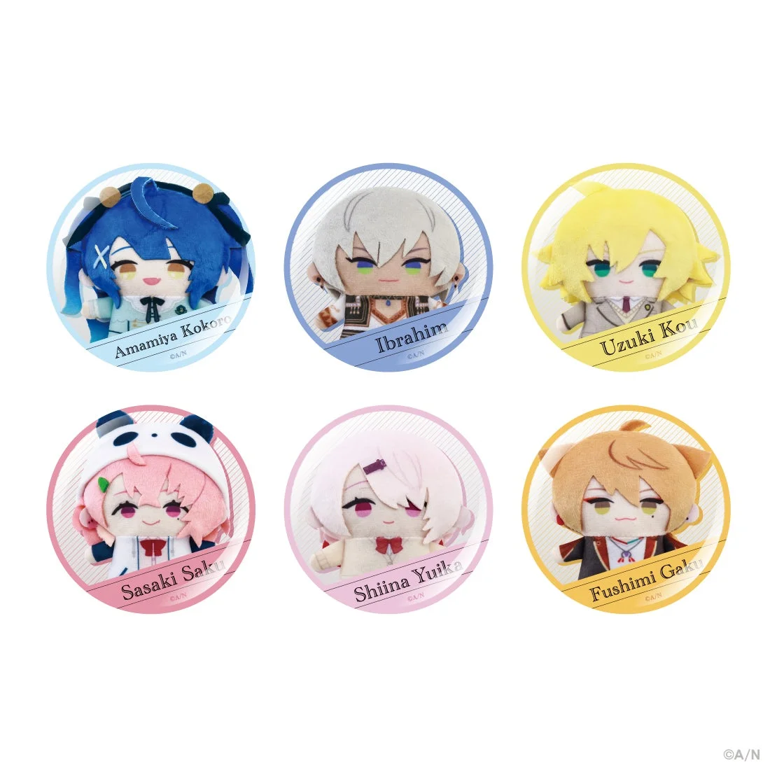 にじぱぺフォトグッズ Vol.2の缶バッジ全6種の個別画像。