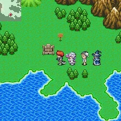 フィールドを冒険するパーティのゲーム画面
