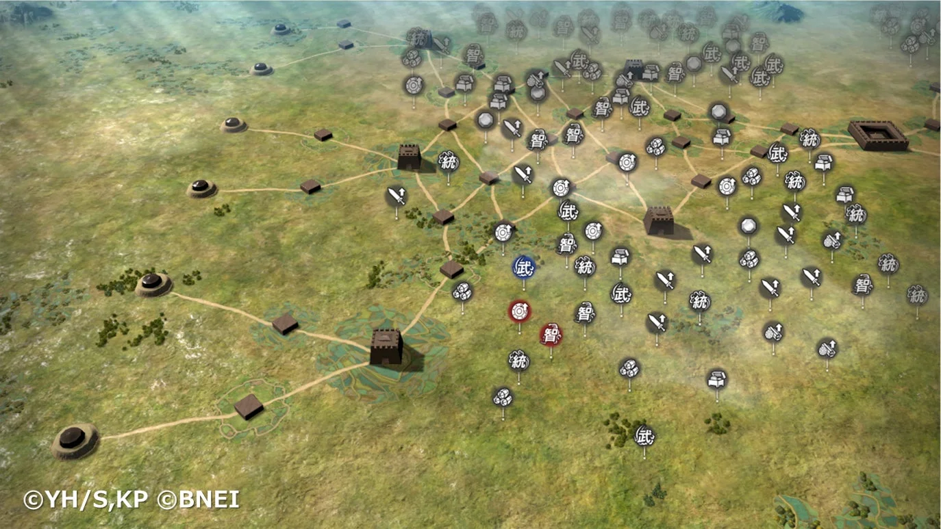 3Dマップで表現された広大な戦場と地の利を活かす戦略画面