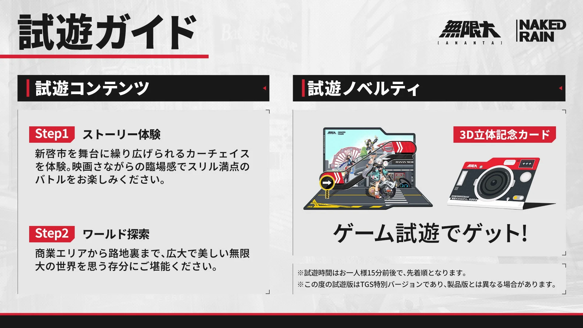 無限大ANANTAの試遊内容と限定記念カード
