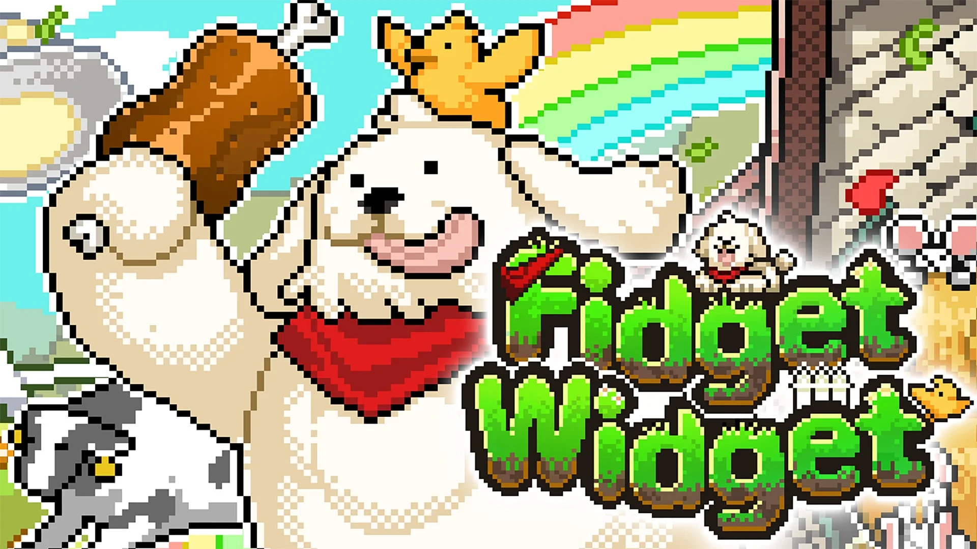 Fidget Widgetのキービジュアル。牧羊犬のキャラクターが特徴。