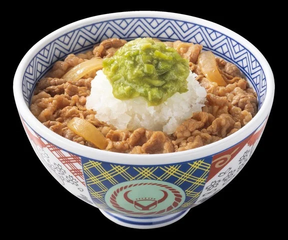 牛丼に鬼おろしわさびトッピング