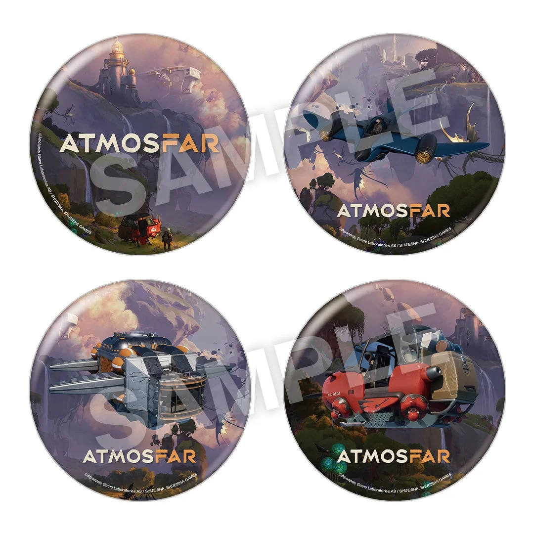 ATMOSFARの特製缶バッジマグネット4種