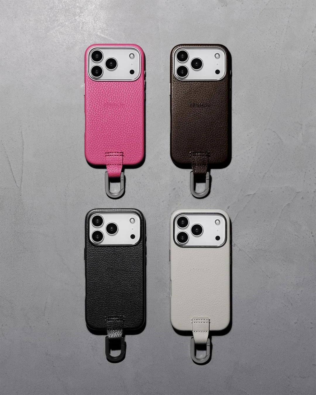 カラビナ付iPhoneケースの4色展開