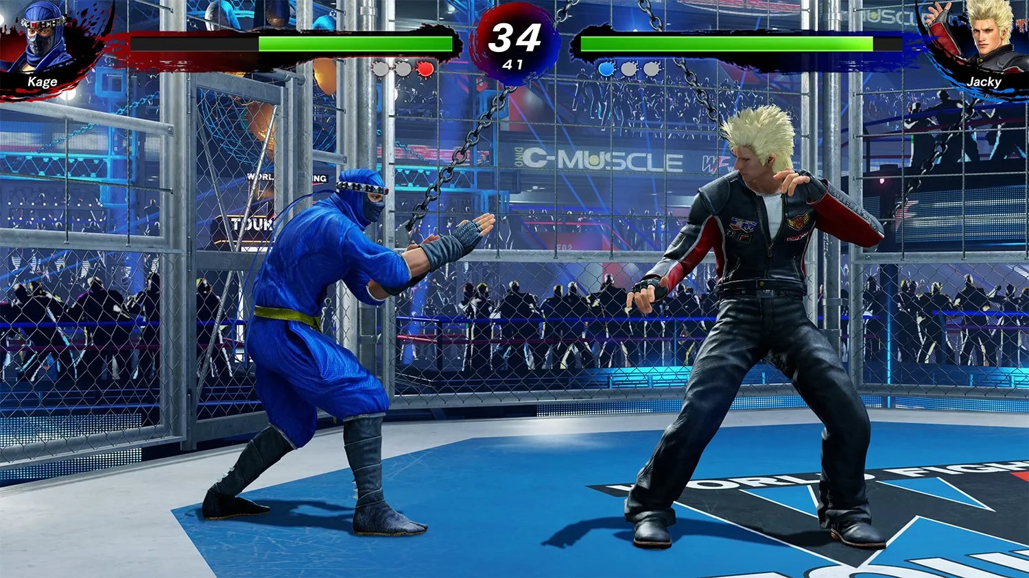 『Virtua Fighter 5 R.E.V.O. World Stage』の対戦プレイ画面