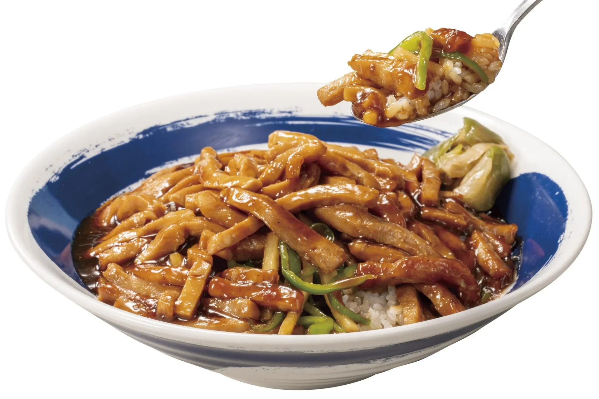 ご飯が見えないほど肉がたっぷりな肉めし岡もと「青椒肉絲丼」