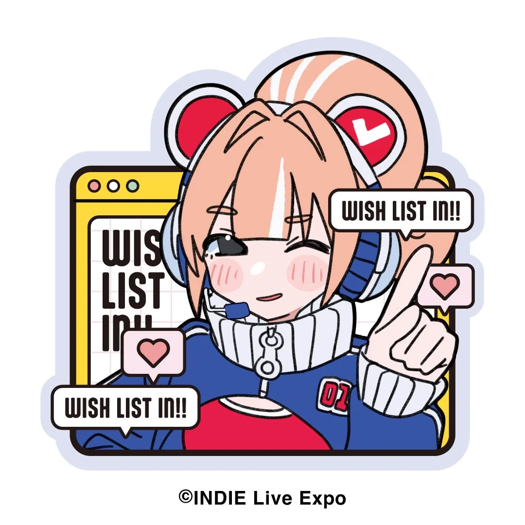 「ウィッシュリストアド美ちゃん」が描かれたオリジナルステッカーのデザイン