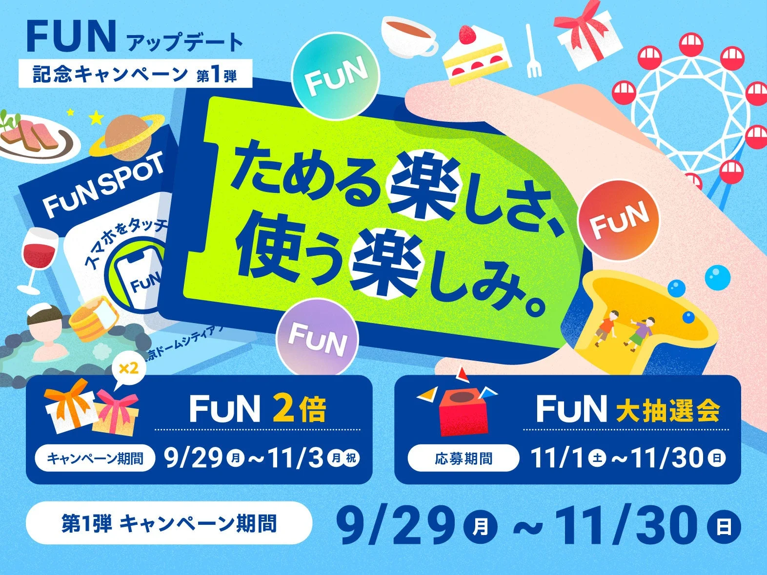 FUNアップデート記念キャンペーン第1弾の告知ビジュアル