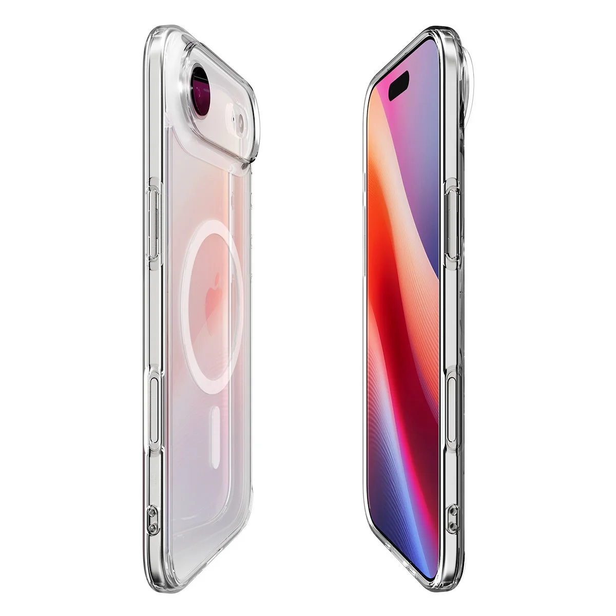 Air Skin Hybrid MagFit Clear WhiteケースとiPhone本体
