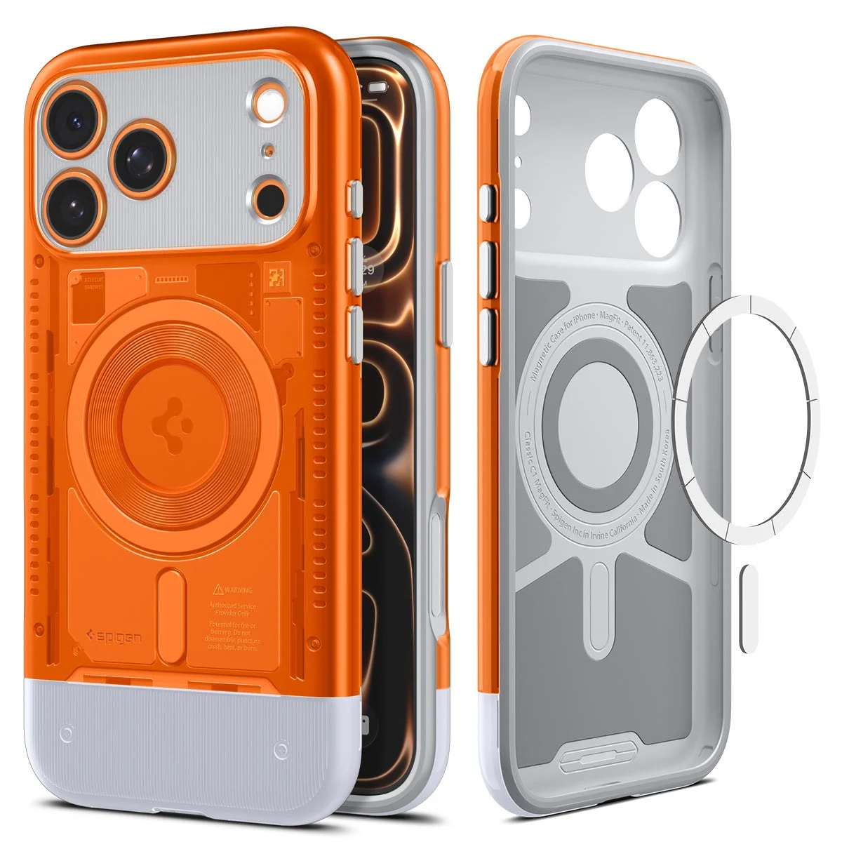 Classic C1 MagFit Tangerineケースの背面デザイン