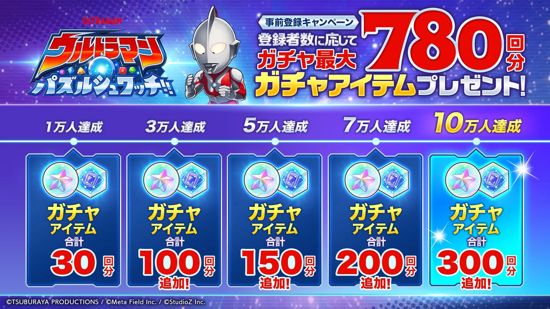 事前登録キャンペーンで最大780回分のガチャアイテムプレゼント