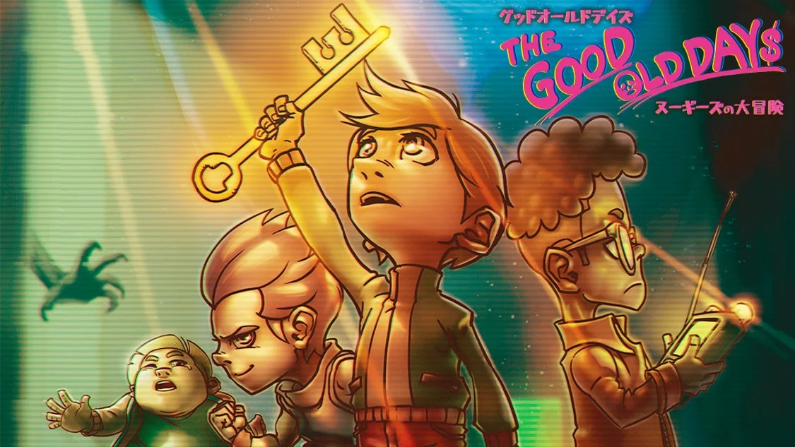 「THE GOOD OLD DAYS」のタイトルロゴと少年たちのイラスト