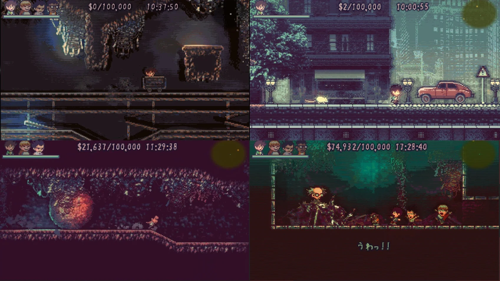 「THE GOOD OLD DAYS」のゲームプレイ画面(ダンジョン探索)