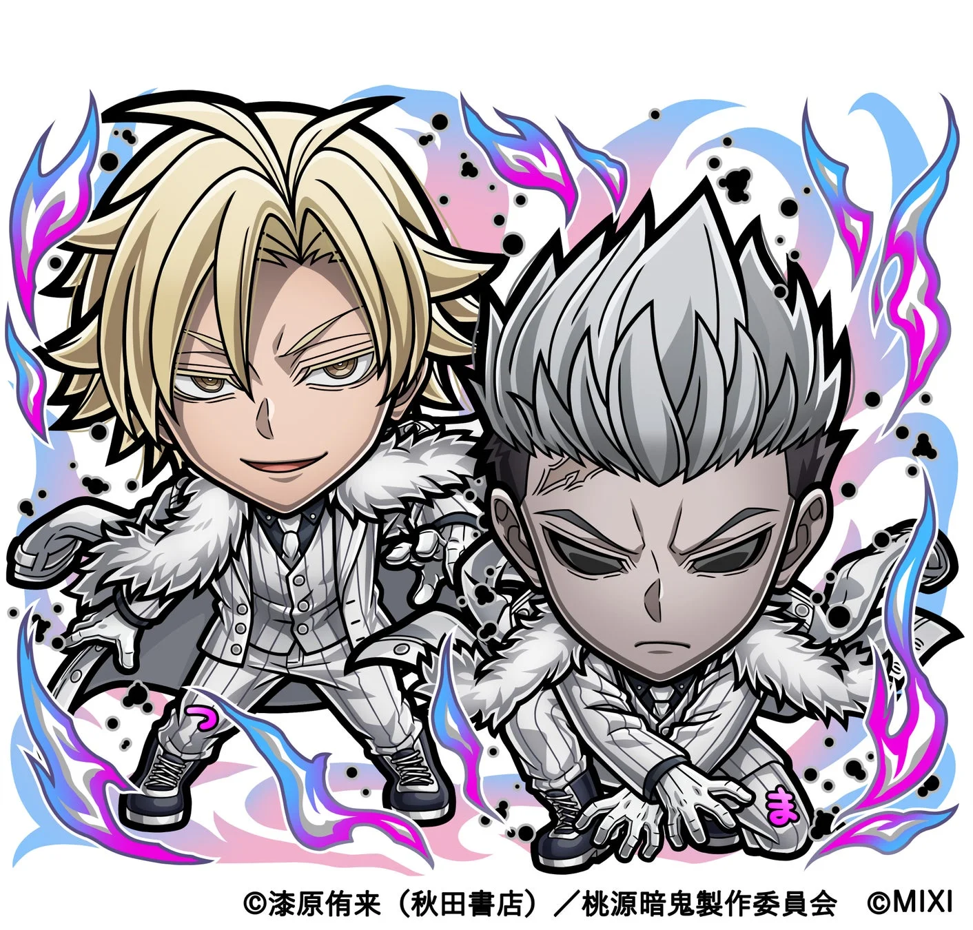 コトダマンコラボクエストに登場する天属性★6桃宮唾切＆桃部真中のキャラクター画像