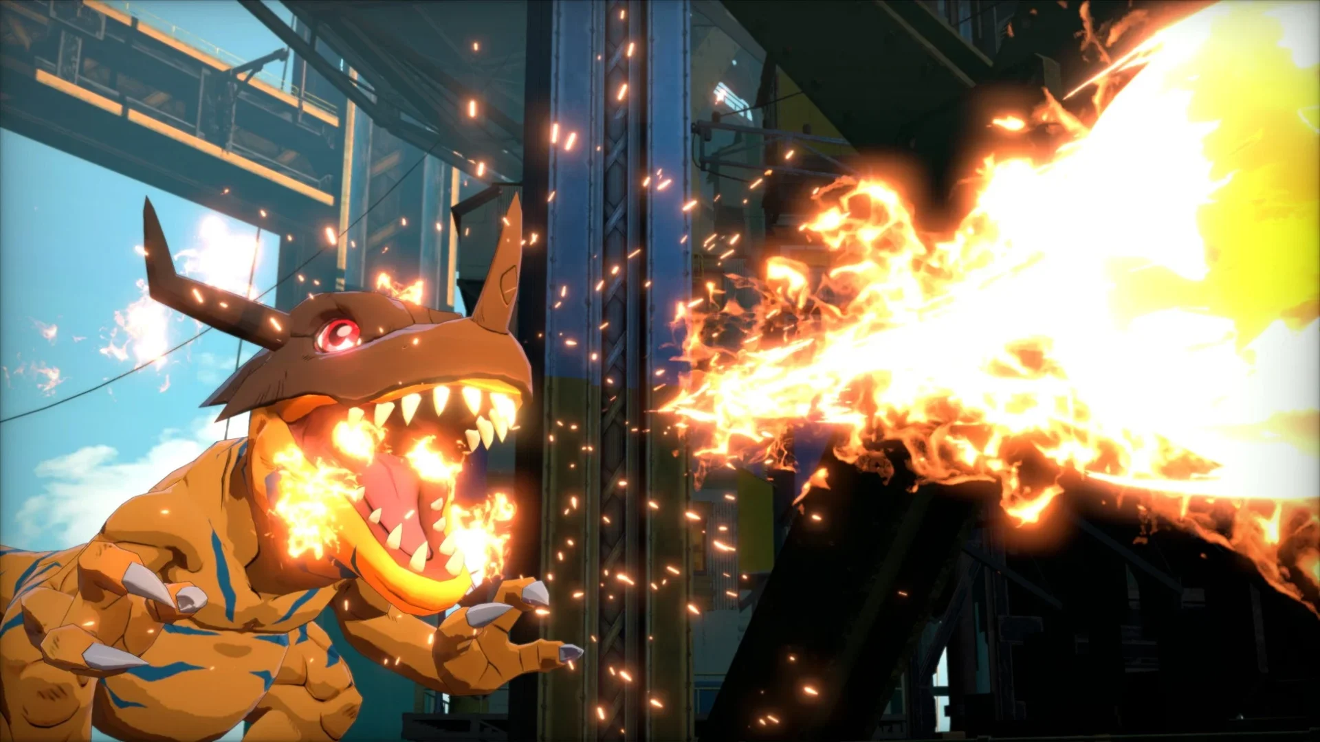 『デジモンストーリー タイムストレンジャー』アグモン系デジモンの火炎攻撃