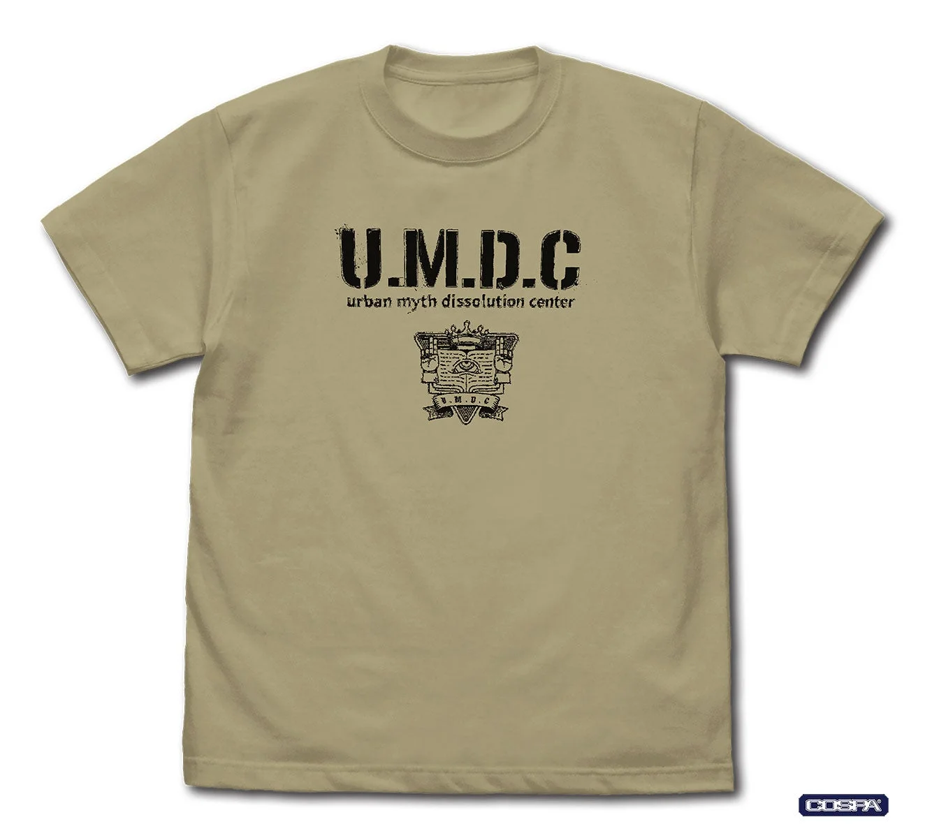 都市伝説解体センターTシャツ SAND KHAKIの前面デザイン