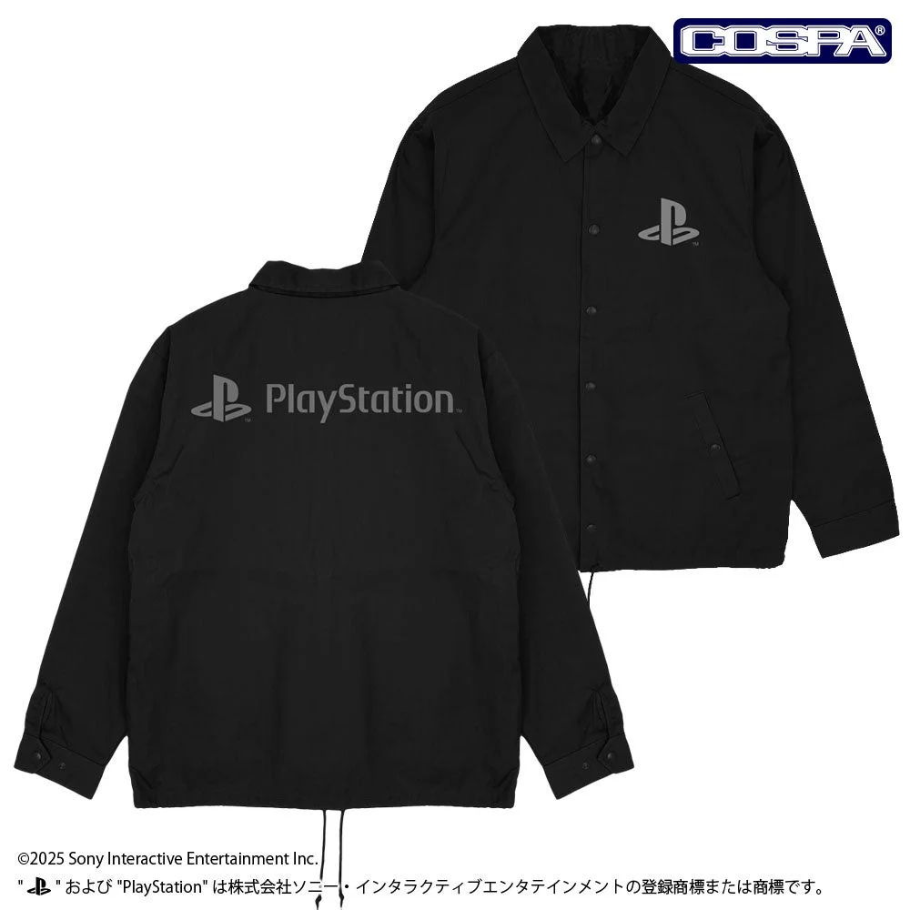 黒いプレイステーションT/Cコーチジャケット前面