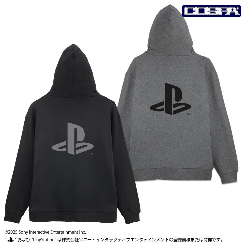 プレイステーションジップパーカー黒とグレーの背面