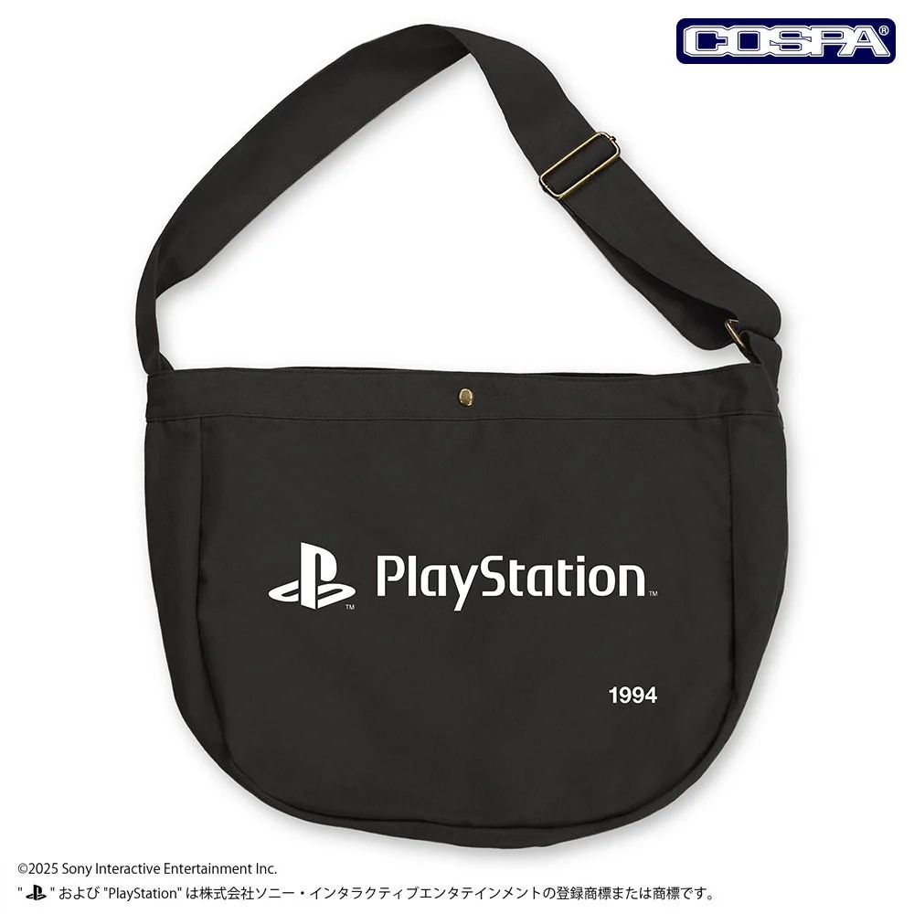 プレイステーションロゴ入り黒いニュースペーパーバッグ