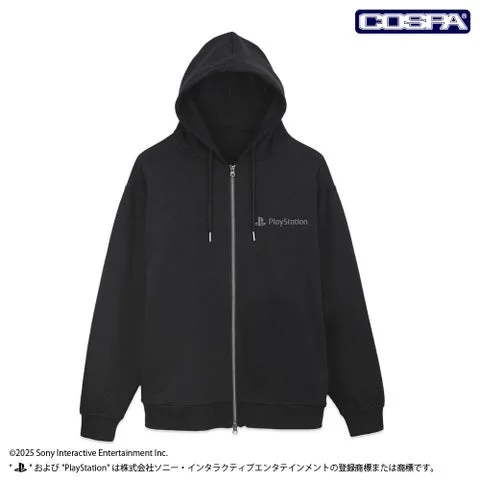 プレイステーションジップパーカー黒の前面