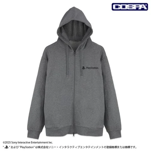 プレイステーションジップパーカーグレーの前面