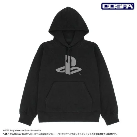 プレイステーションプルオーバーパーカー黒の前面