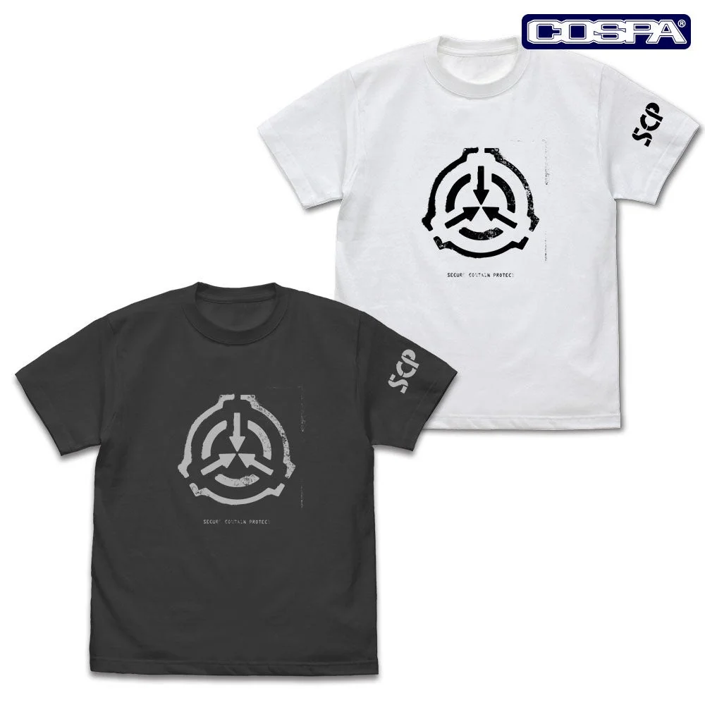SCP財団 ステンシルロゴTシャツの白と黒の2色