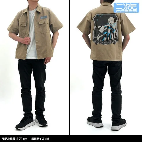 バーサーカー/モルガン刺繍ワークシャツ（SAND KHAKI）着用イメージ
